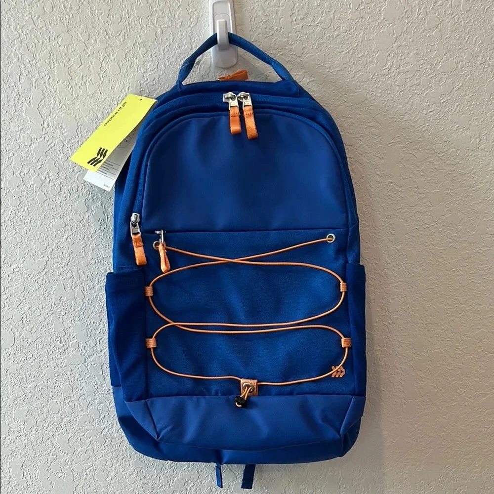 All in Motion Blue and Orange Sporty Backpack with Padded Straps